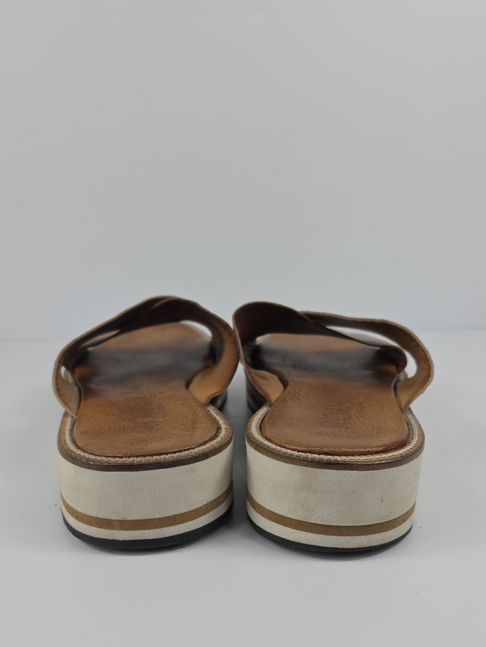 Roan by Bed Stu Shout Brown Leather Slip-on Platform Women's Sandals Size 9 - Picture 6 of 10